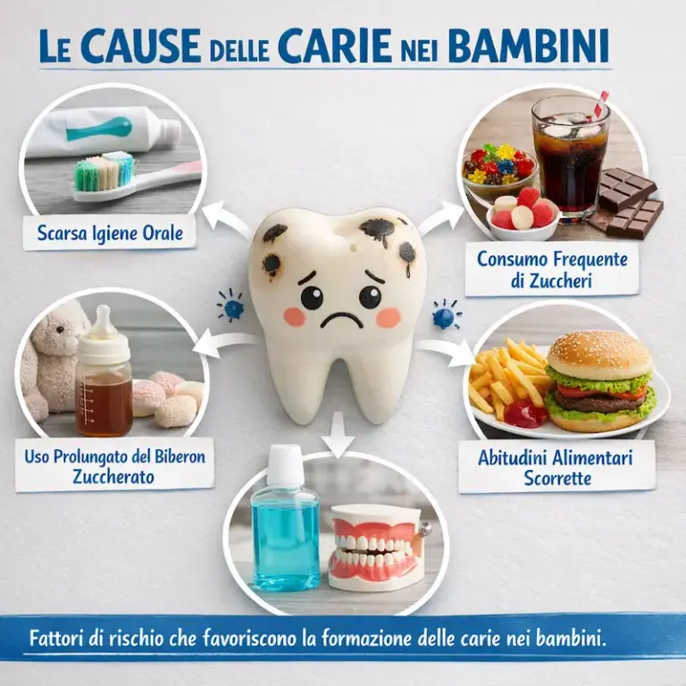 principali cause di carie nei bambini